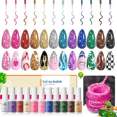 Beetles Esmalte Gel Liner 12 colores con brillo reflectante para uñas
