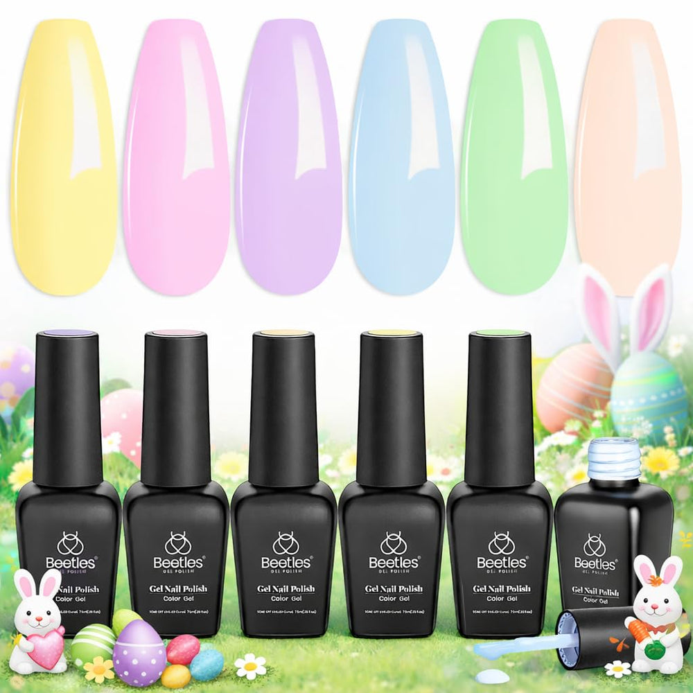 Beetles Gel Polish Pastel: conjunto de 6 colores para manicuras duraderas y brillantes.