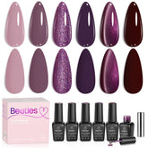 Beetles es esmalte gel purpura: seis colores para uñas vibrantes.
