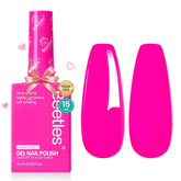 Esmalte gel Beetles rosa neón en botella, color vibrante para uñas