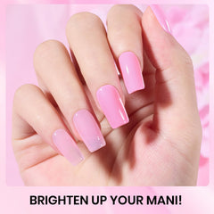 Beetles Gel Rosado Glitter, efecto glamuroso en uñas.