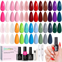 Beetles Fourfold Grace: conjunto de 25 colores para uñas brillantes en casa.