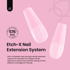 Beetles Etch X extiende uñas con 12 tallas facilita la talla adecuada