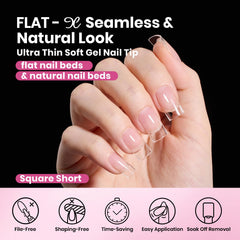 Beetles Flat-X con adherencia duradera para uñas naturales