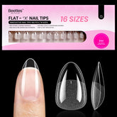 Beetles Flat-X Almendra Short, 160 piezas, aptas para extensiones caseras sin desprendimientos.