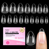 Beetles Flat-X extensiones de uña almendra corta, ajuste cómodo y adherencia mejorada.