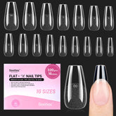 Beetles Flat-X tips uñas forma coffin mediana para ajuste cómodo y sin levantamiento