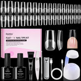 Beetles Flat-X square nail tips 320 piece set with a secure fit