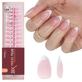 Beetles pink almond short nails for quick at‑home manicure.