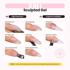 Beetles Gel Builder Rosa translúcido, aplicación fácil y precisa.