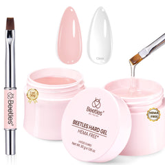 Beetles Gel Duro libre de HEMA, 1 oz, opción segura para uñas sensibles y profesionales.