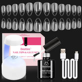 Beetles Gel Polish almond-shape nail tips set for durable extensions.