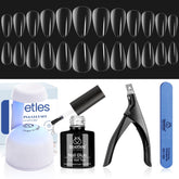 Beetles Gel Nail Kit Short Almond unboxing shows comprehensive DIY manicure tools.