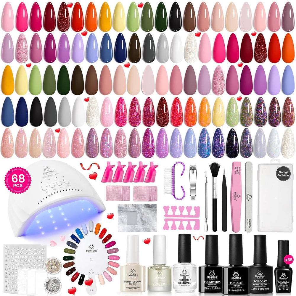 Beetles Gel Nail Polish Kit with UV lamp enables convenient at-home manicures