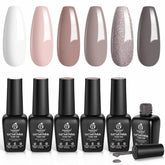 Beetles Gel Polish neutro blanco en uñas para un acabado limpio y duradero