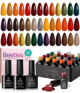 Beetles Gel Nail Polish Set: paleta Cozy Campfire para combinaciones versátiles en uñas
