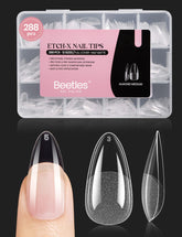 Beetles Gel Nail Tips Almendra Etch X muestra textura para un ajuste preciso