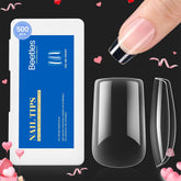 Beetles Gel Nail Tips clear short square extensions for quick DIY manicure