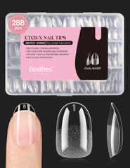 Beetles extensiones de uñas gel cortas ovaladas listas para uñas rápidas.