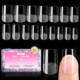 Beetles Gel Nail Tips cuadrado corto Flat-X, ajuste cómodo y sin desprendimiento
