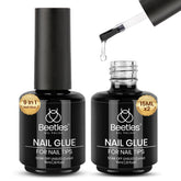 Beetles Gel Polish 9-en-1: pegamento transparente para uñas y puntas