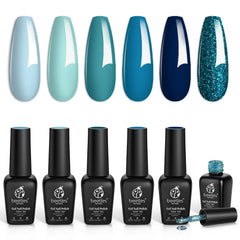 Beetles Gel Polish botella azul-teal con tono intenso para uñas.