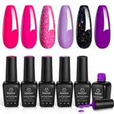 Beetles Gel Polish Glitter Rosa Llamativo para uñas duraderas