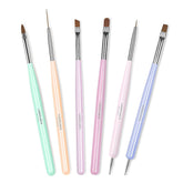 Beetles Gel Polish nail art brushes 6-pcs design pens for precise at-home patterns