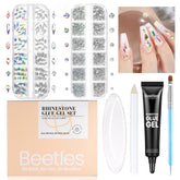 Beetles Gel Polish Nail Glue con diamantes AB para decorar uñas con brillo duradero.