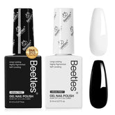 Beetles Gel Polish negro y blanco: botellas a juego para selección rápida