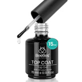Beetles Gel Polish No-Wipe Top Coat bottle with clear shine.