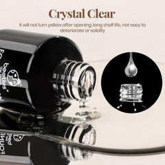 Beetles Gel Polish No-Wipe Top Coat on nails with a high gloss.
