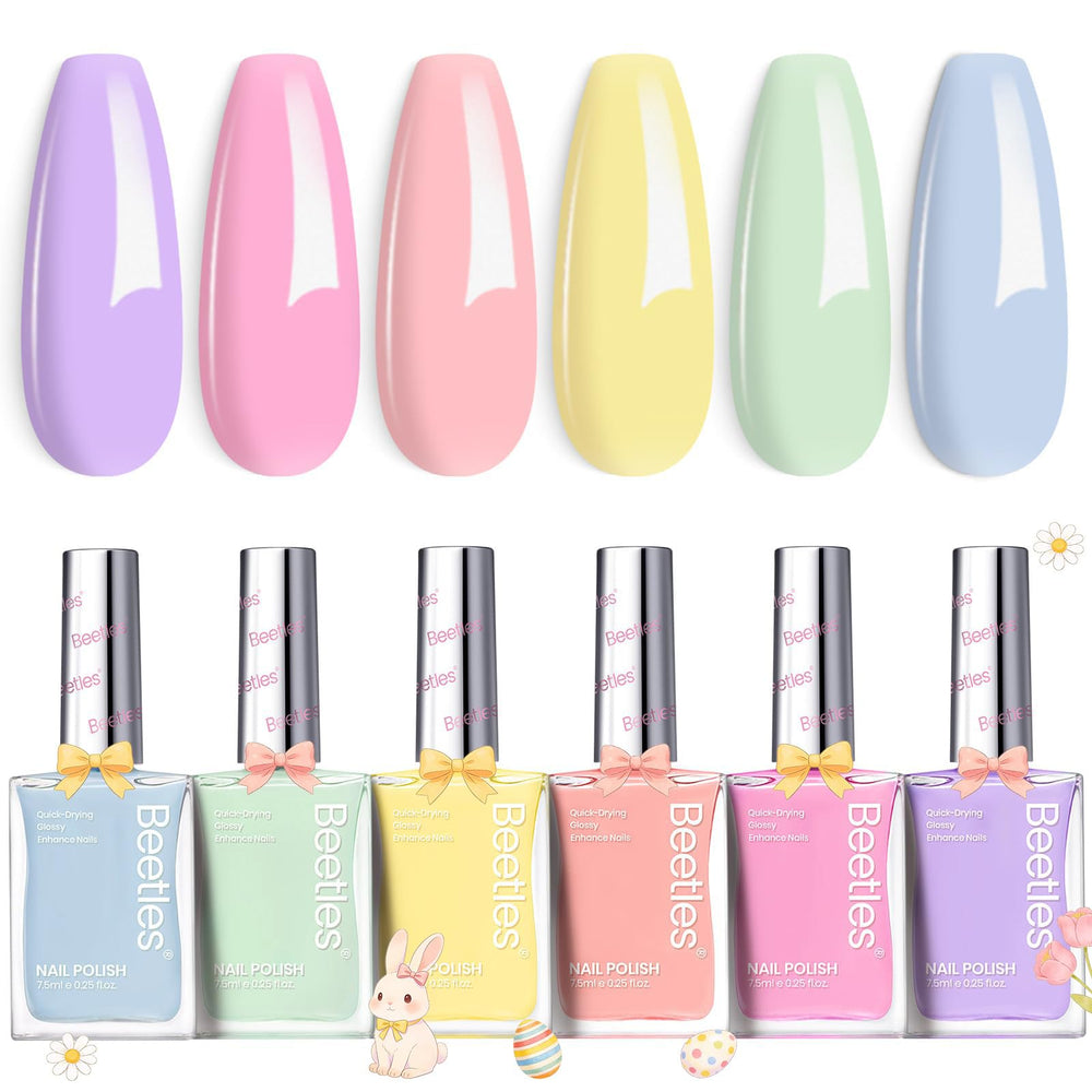 Beetles Gel Polish Pastel Reverie, paleta para uñas delicadas con brillo duradero.