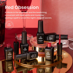 Beetles Gel Polish Rojo Claro con brillo para acabado suave.