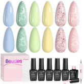 Beetles gel polish set primavera con 6 colores pastel para manicura en casa