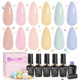 Beetles Gel Polish Soft Echo, caja del set, estilo pastel para manicuras elegantes