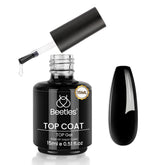 Beetles Gel Polish Top Coat bottle with a mirror-like gloss.