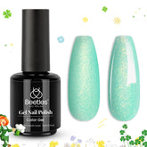 Beetles Gel Polish verde menta, botella de 15 ml, manicura duradera.