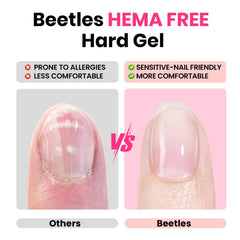 Beetles Gel transparente y tono natural, acabado profesional para uñas limpias y elegantes.