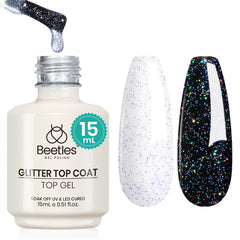 Beetles Glitter Top Coat 15ml adds brilliant sparkle to nails for any color