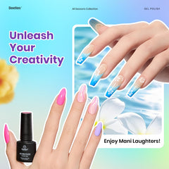 Beetles glossy top coat 7.5ml bottle delivers high-shine finish.