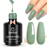 Beetles Green Gel Polish bottle in emerald olive sage shade for spring nails