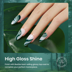 Beetles Gel Polish Set, verde palacio para diseños sofisticados.