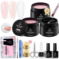 Beetles Hard Gel Nails Kit contents showing a versatile professional toolkit for sculpting extensions