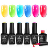 Beetles Jelly Gel Set with summer neon colors for a glassy jelly look.