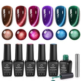 Beetles Jewel Parade ojo de gato rojo, esmalte gel con efecto magnético para uñas brillantes.