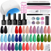 Beetles kit uñas con luz UV profesional listo para uso en casa.