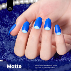Acabado brillante del esmalte gel Beetles azul real