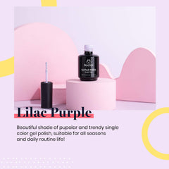 Beetles Light Purple Gel Polish bottle closeup emphasizes smooth texture for easy application