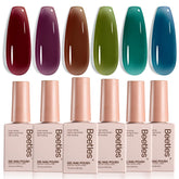 Beetles Midnight Syrup Jelly Gel set de 6 colores para uñas con brillo duradero